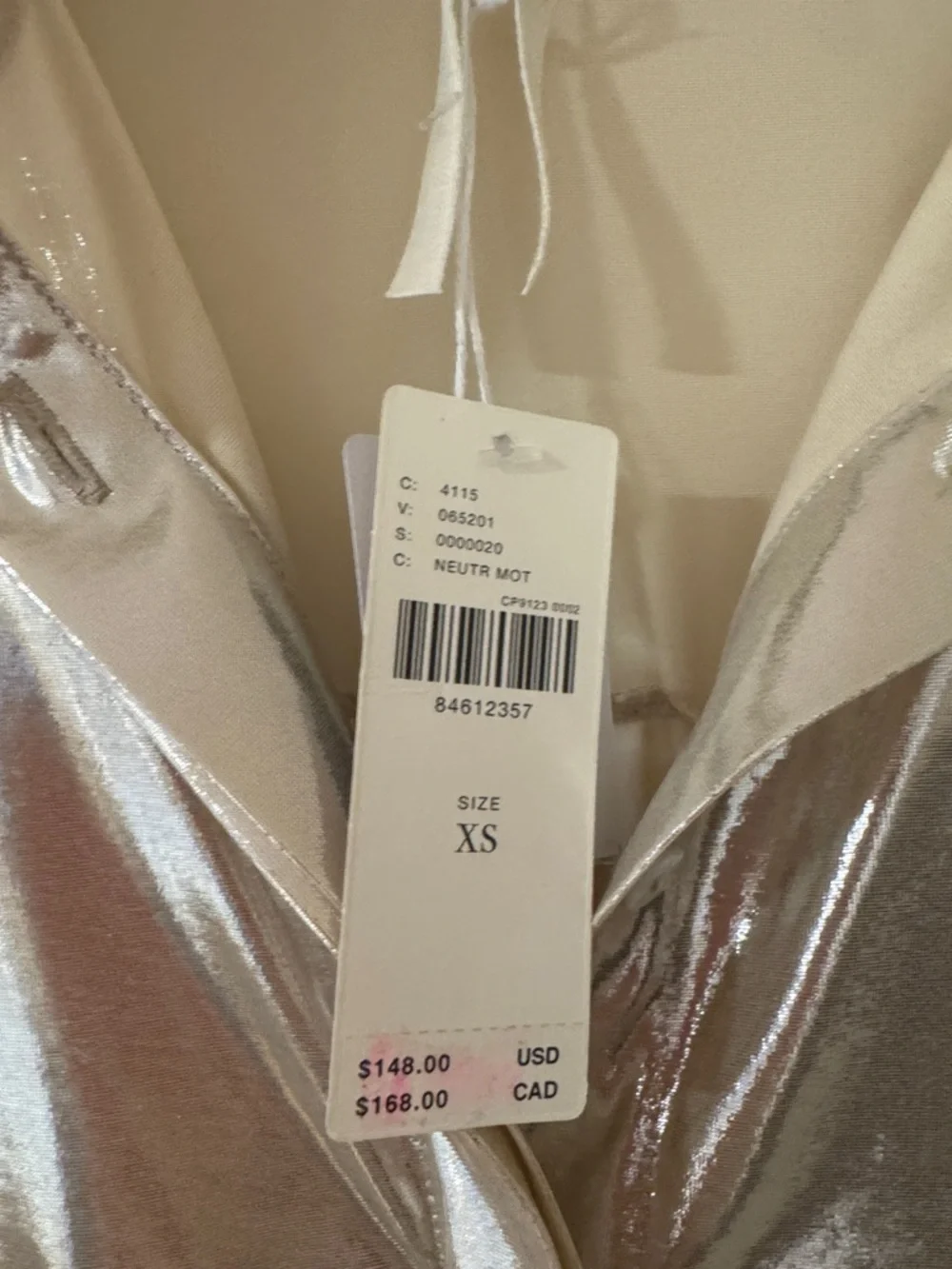 Anthropologie Metallic Gold Button-Up Shirt - Picture 7 of 7